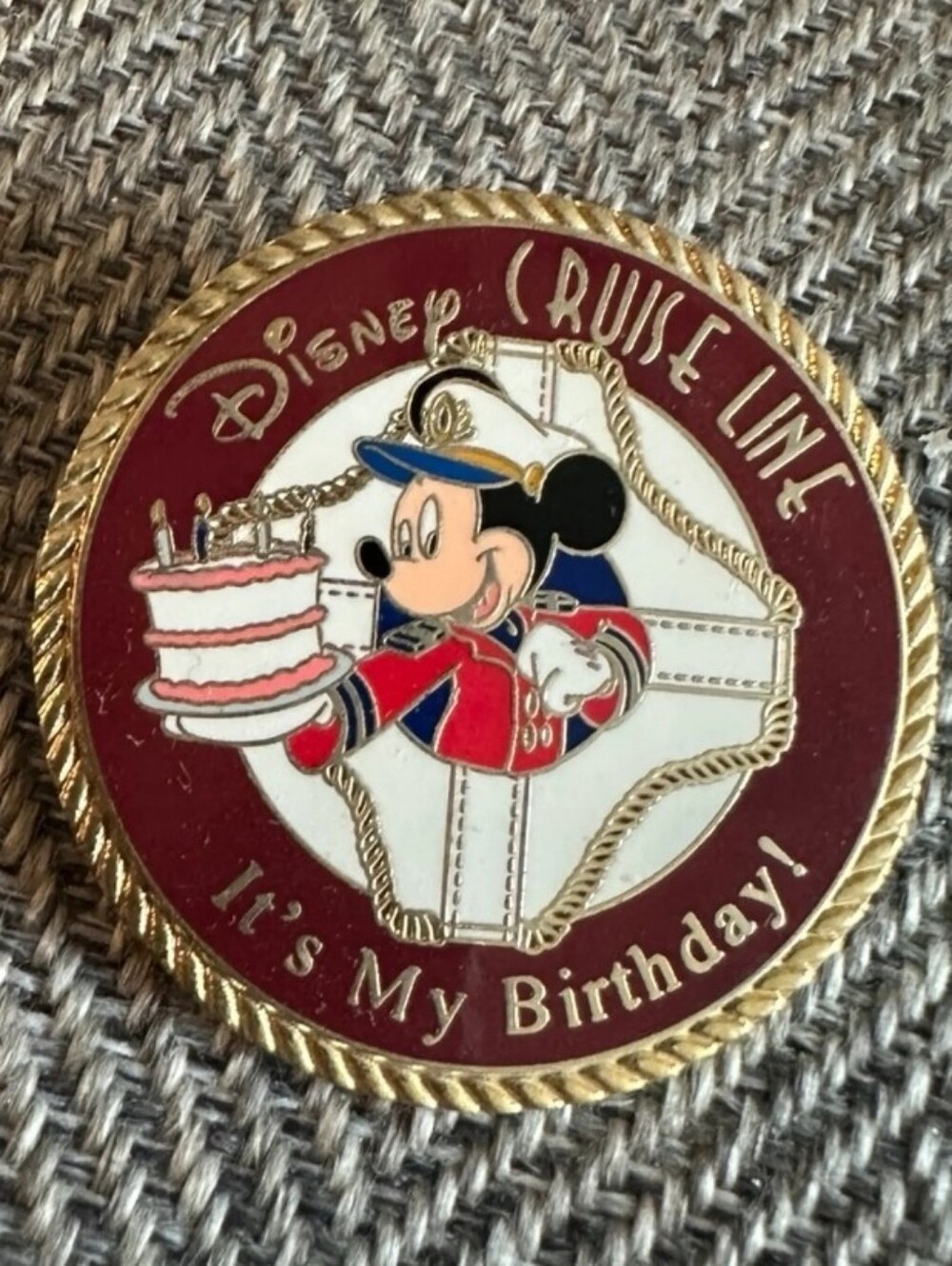 Disney Cruise Line "It's My Birthday" Captain Mickey Pin - Sealed New!
